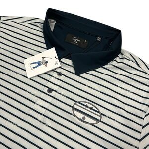 Eastside Golf Polo Shirt Mens XL Gray Blue Striped Performance New with Tags